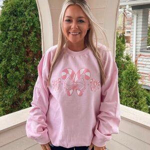 NWOT Candy Cane Pink Sweatshirt